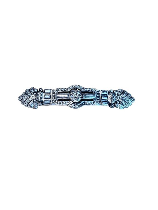 Unbranded Accessories - Vintage Silver Tone Art Deco Barrette Hair Clip Marquee Intricate Statement